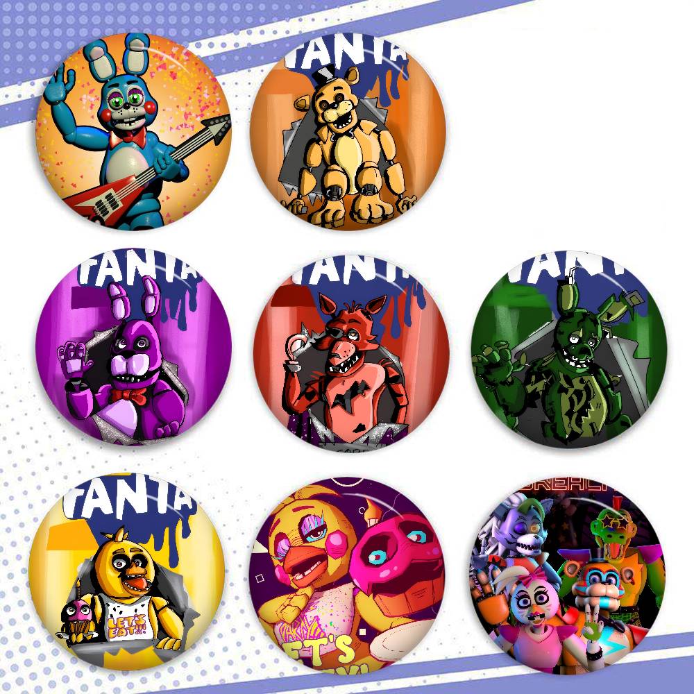 Gaming Console Buttons - Game W-FnafS horror New Brooches Soft