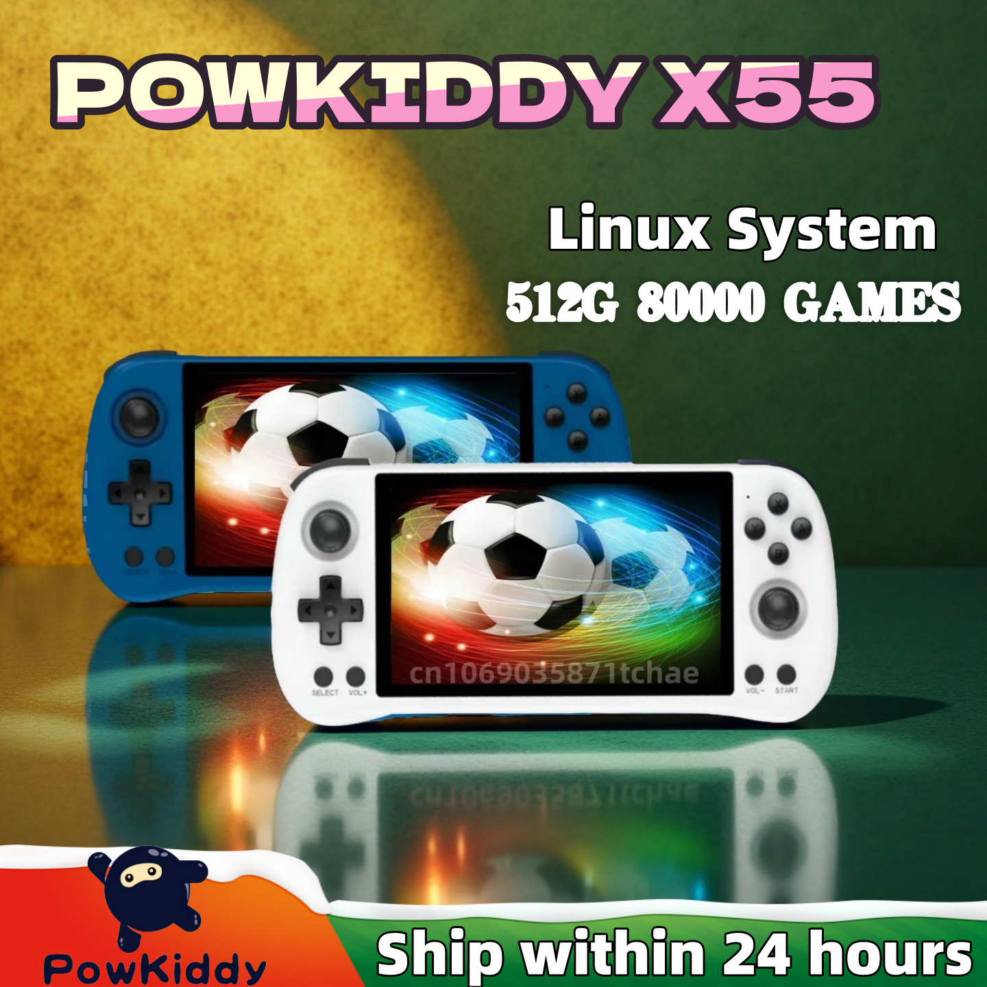 Gaming Console Cartoon - POWKIDDY X55 Handheld Game Console Retro