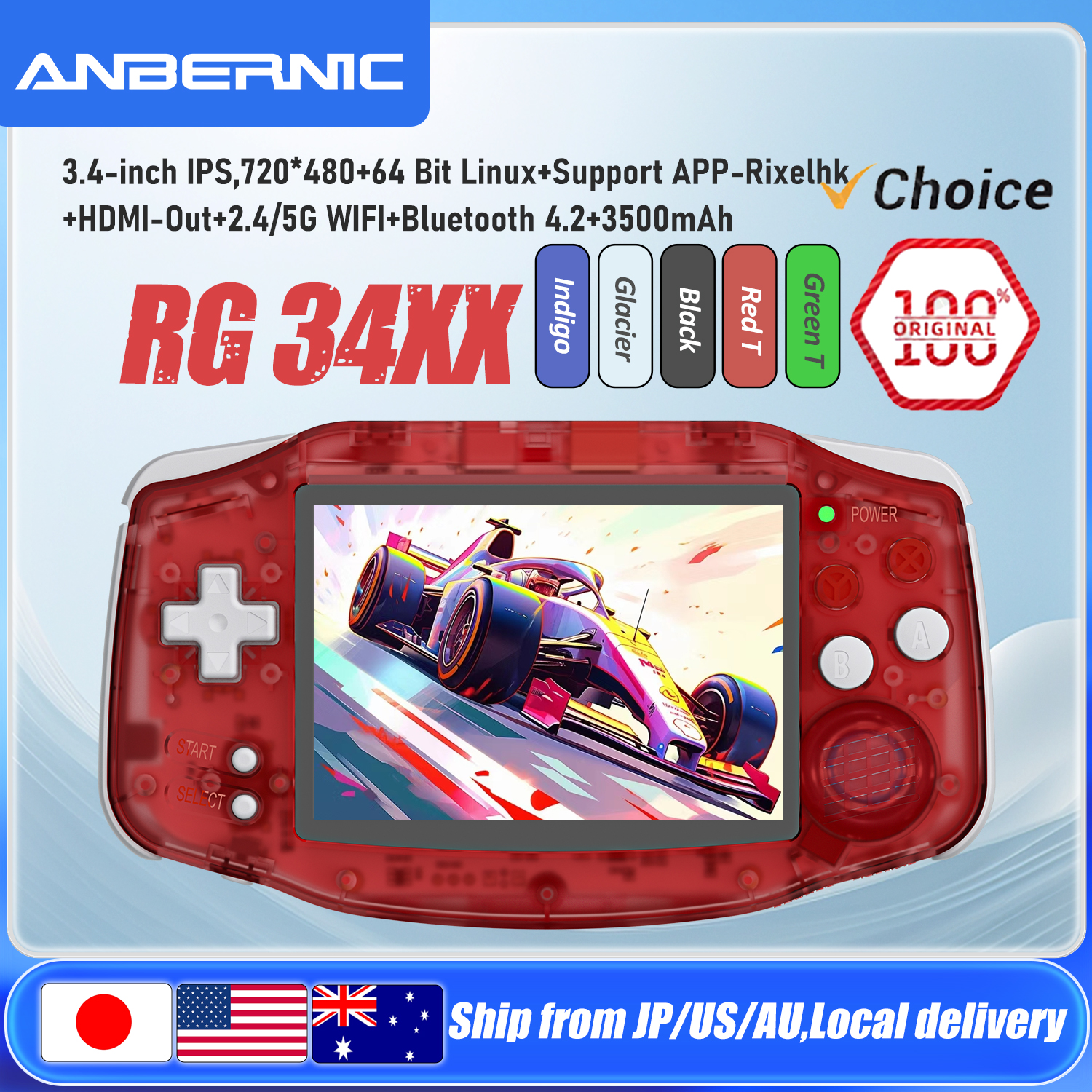 Gaming Console Bluetooth - ANBERNIC RG34XX Handheld Game Consoles RG