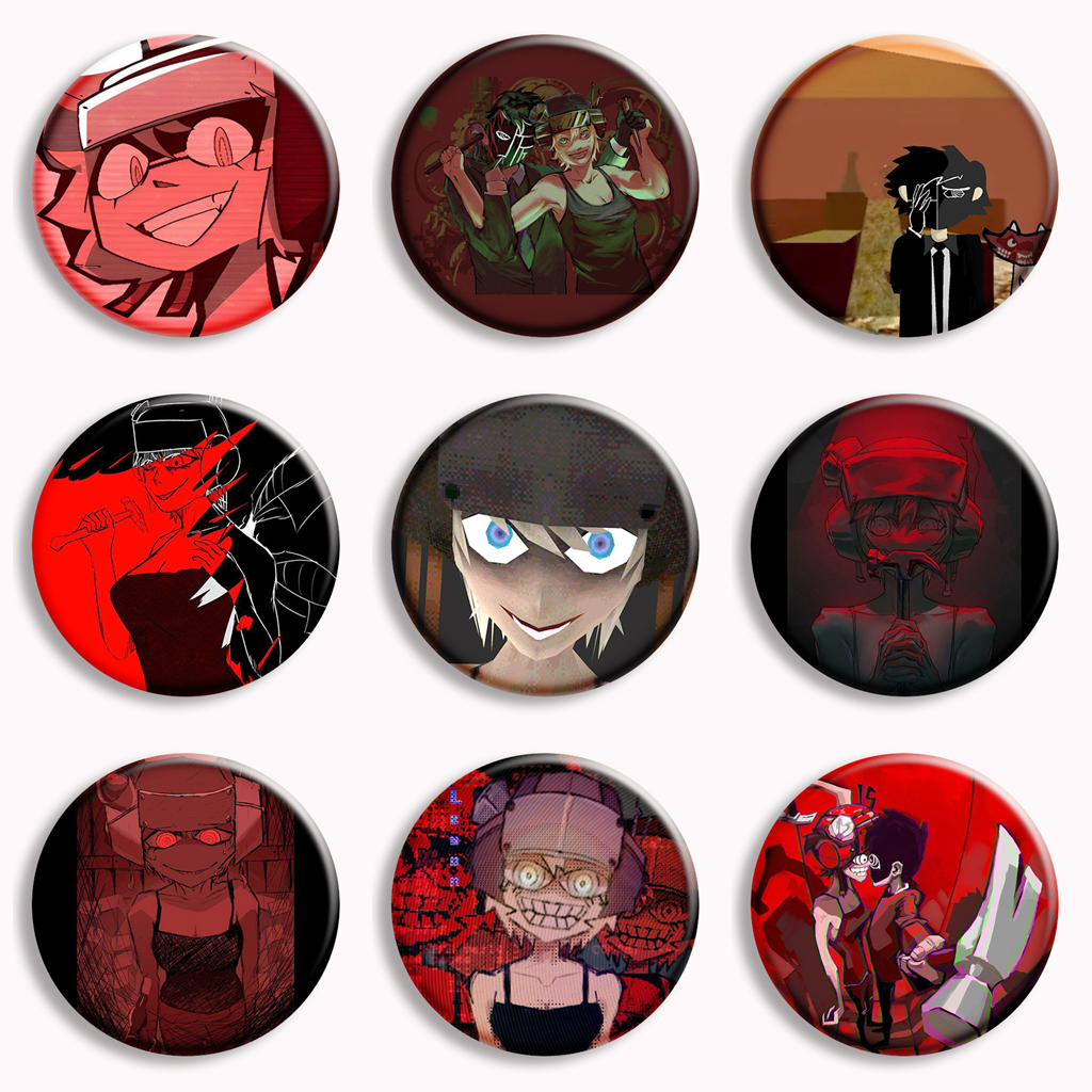 Gaming Console Buttons - Psychopomp GOLD Anime Button Pin Game
