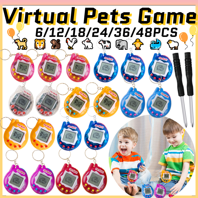 Gaming Console Keychain - 6-48PCS Virtual Pet Keychain Digital Pet