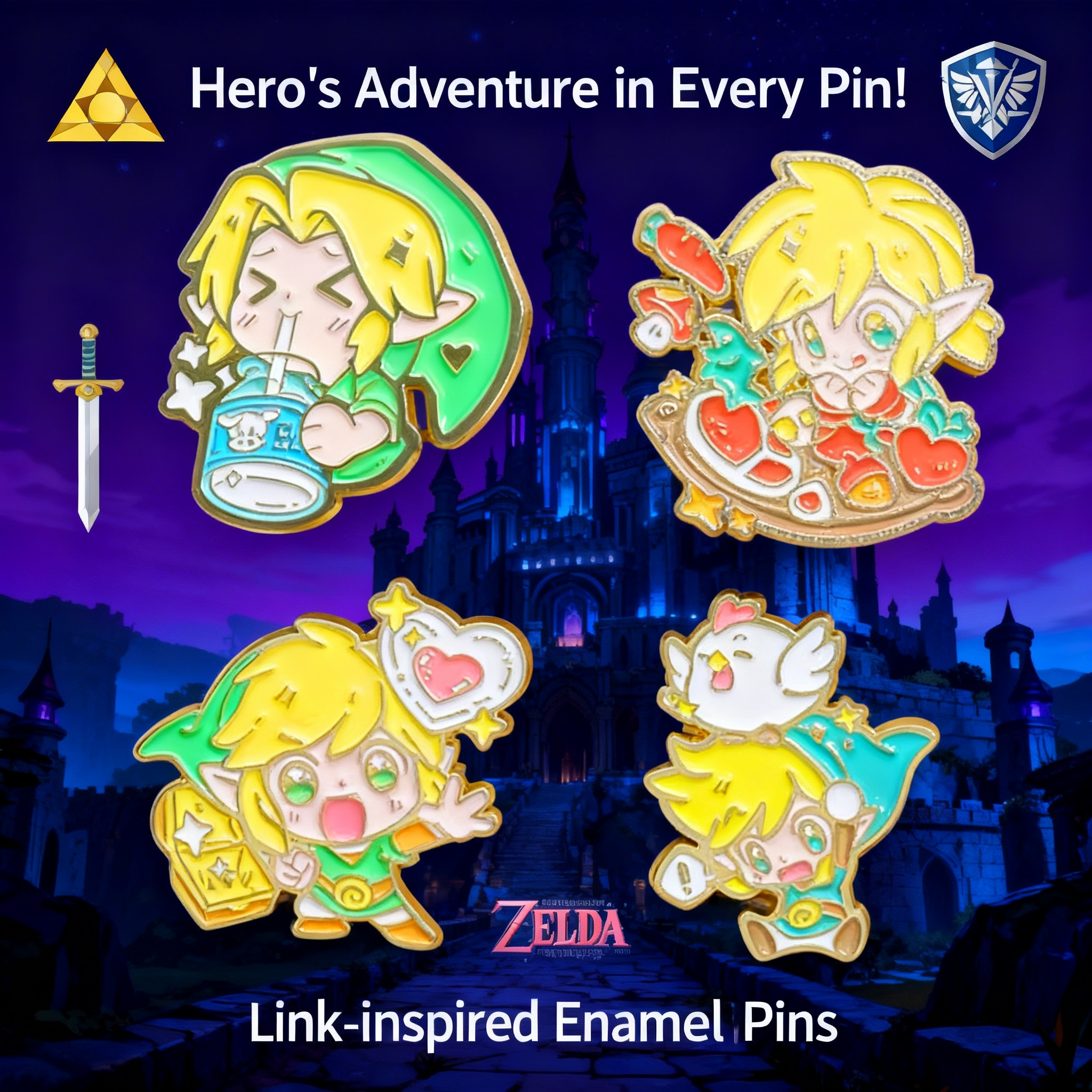 Gaming Console Zelda - Adventure Game Badges Enamel Pin Brooches