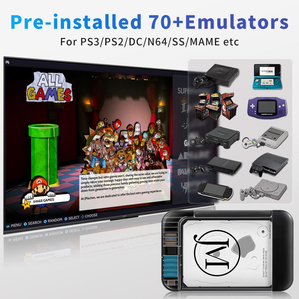 RETROBAT Portable 500G Gaming  - Gaming Console Cartoon บทวิจารณ์และราคา