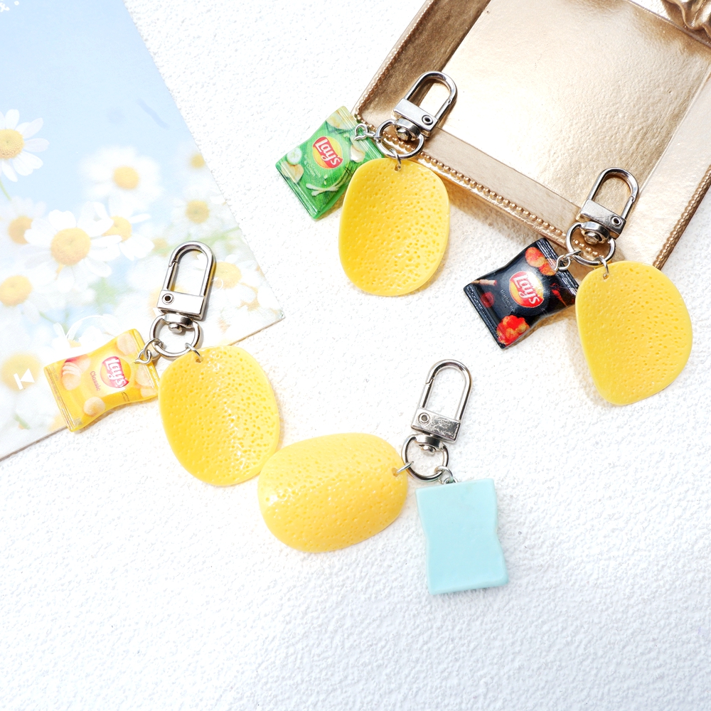 1pcs Cute Potato Chips Snacks  - Gaming Console Keychain บทวิจารณ์และราคา