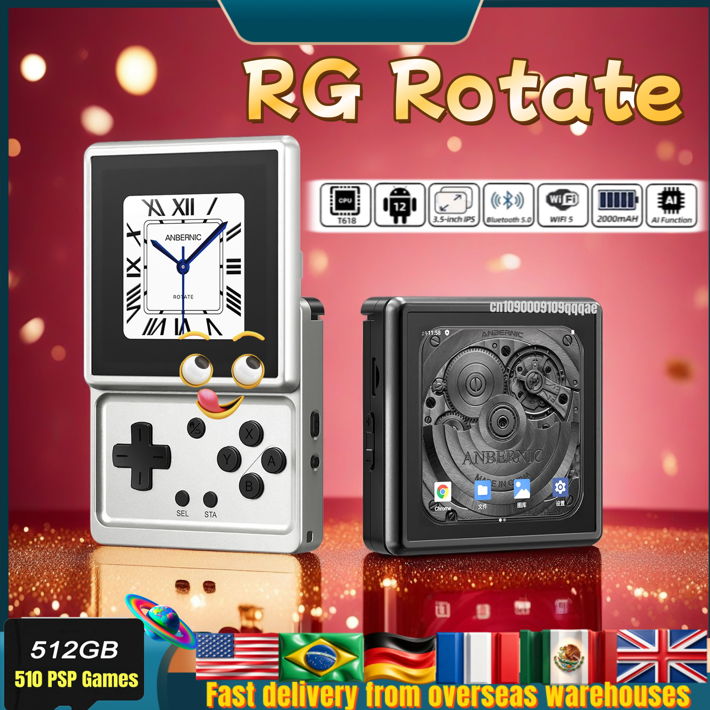 Anbernic RG Rotate Retro Handh - Gaming Console Bluetooth บทวิจารณ์และราคา