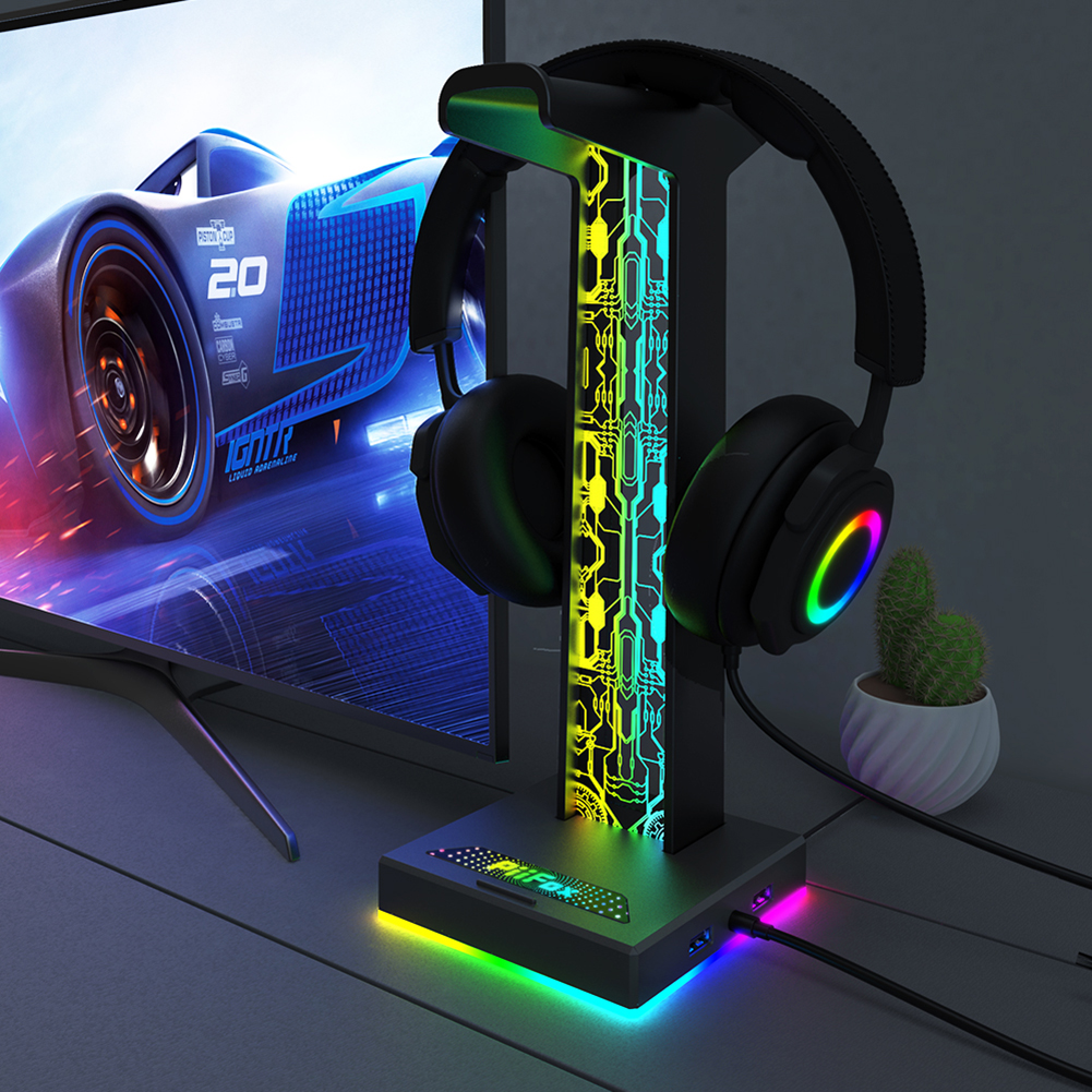 RGB Gaming Headphone Stand Dua - Pad Gaming Console บทวิจารณ์และราคา