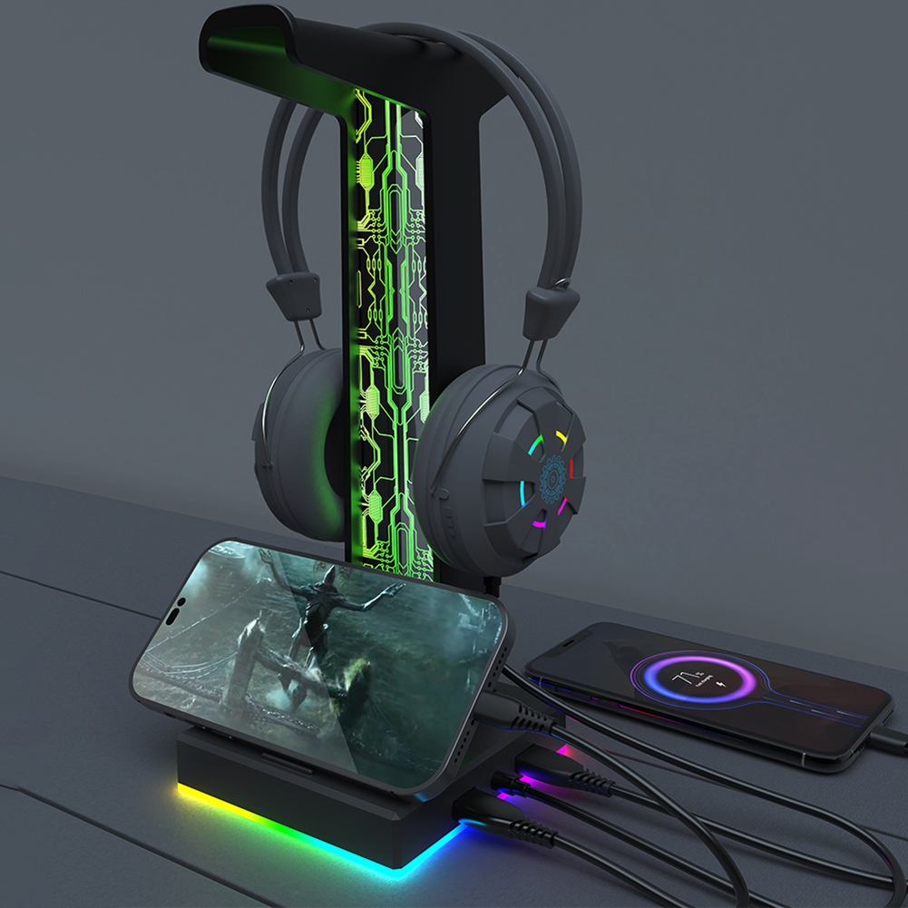 RGB Gaming Headphone Stand Dua - Pad Gaming Console บทวิจารณ์และราคา