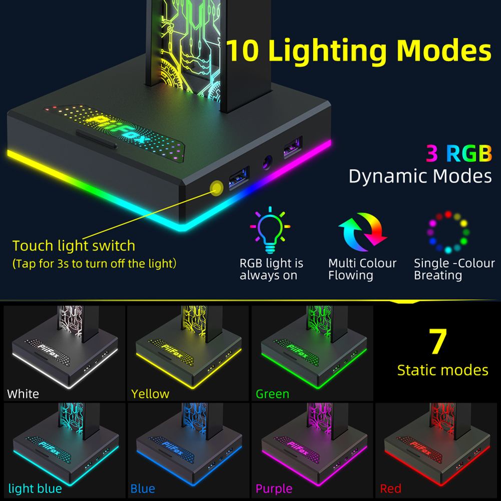 RGB Gaming Headphone Stand Dua - Pad Gaming Console บทวิจารณ์และราคา